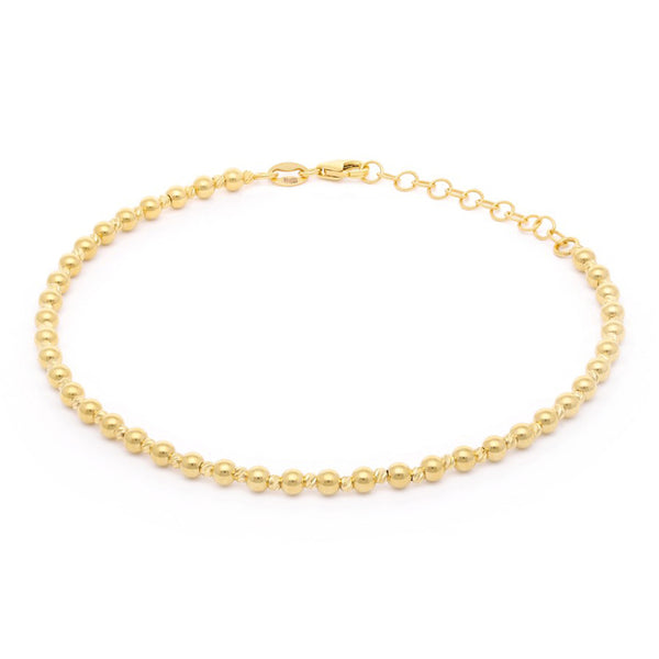 Pulsera eslabón boleado en oro amarillo 14 kilates.