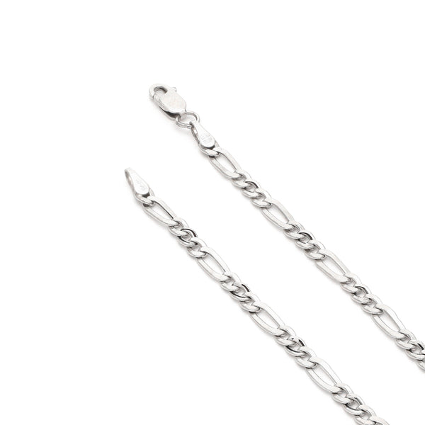 Pulsera de tres eslabones por uno en oro blanco 14 kilates.