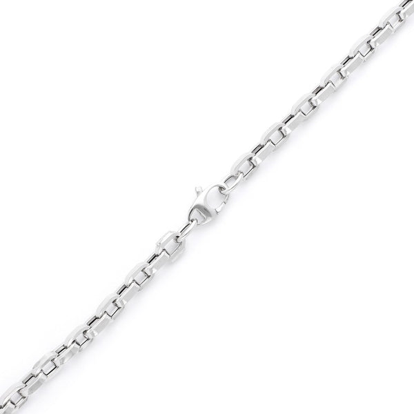 Collar eslabón cruzado en oro blanco 14 kilates.
