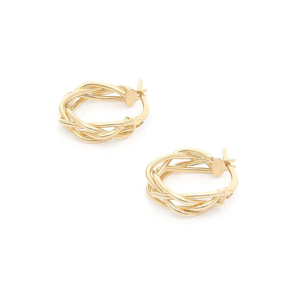 Arracadas trenzadas en oro amarillo 14 kilates.