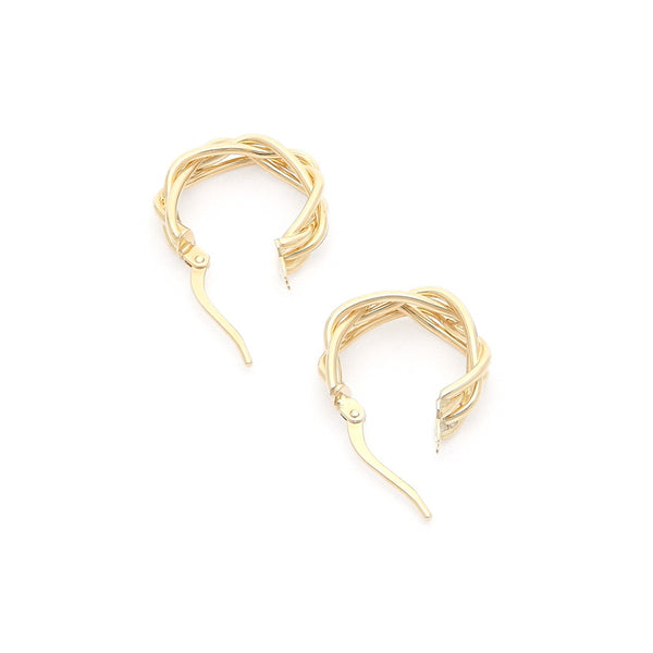 Arracadas trenzadas en oro amarillo 14 kilates.