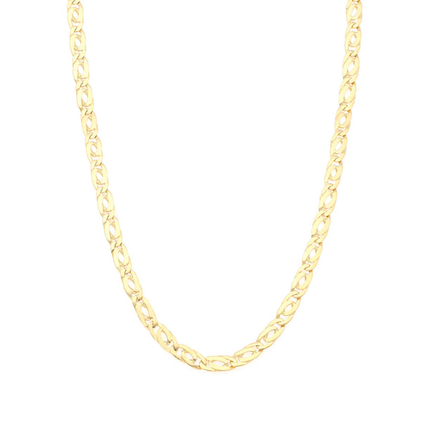 Collar eslabón nudo egipcio en oro amarillo 14 kilates.