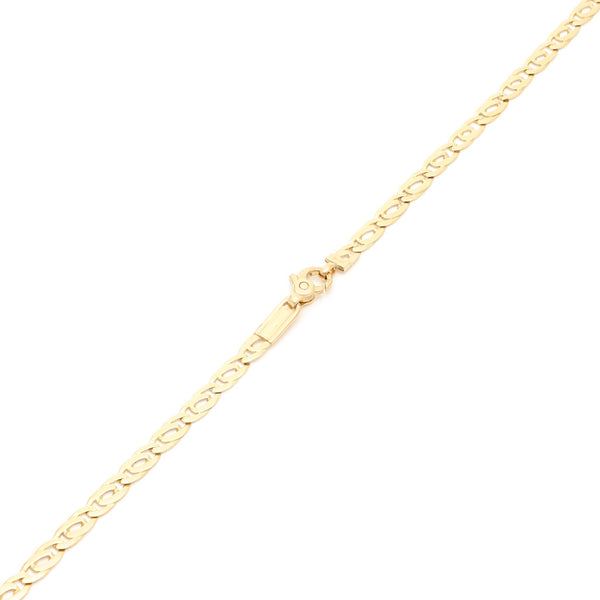 Collar eslabón nudo egipcio en oro amarillo 14 kilates.