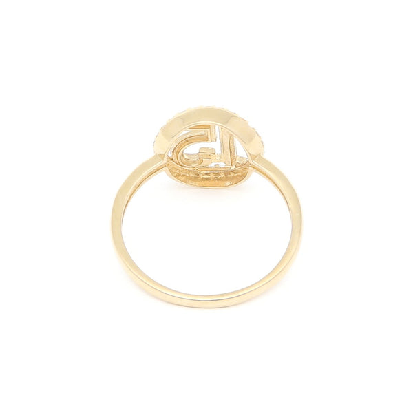 Anillo diseño especial con cironias motivo quince años en oro amarillo 14 kilates.