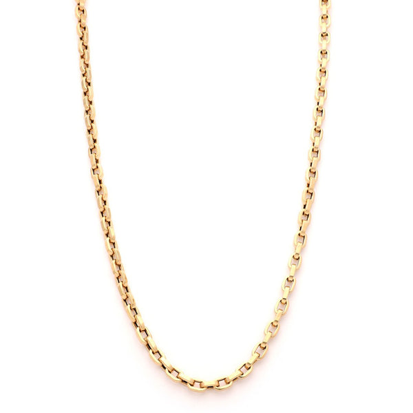 Collar eslabón cruzado en oro amarillo 14 kilates.