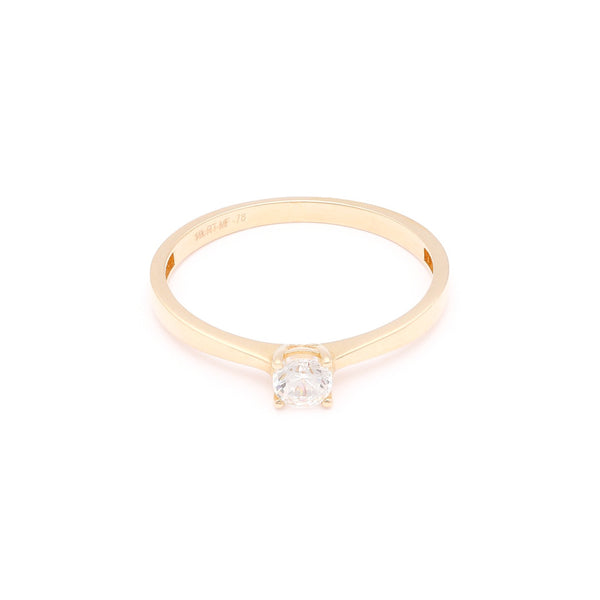 Anillo de compromiso con circonia en oro amarillo 14 kilates.
