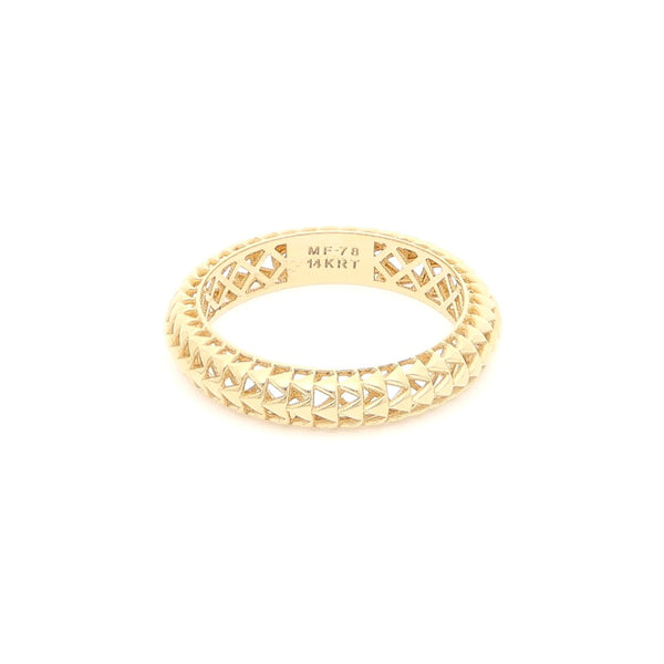 Anillo calado en oro amarillo 14 kilates.