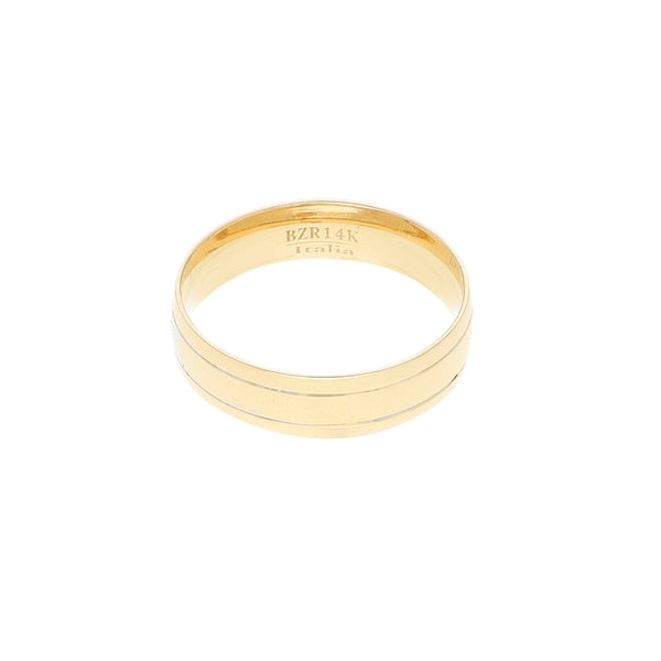 Argolla diseño especial en oro dos tonos 14 kilates.