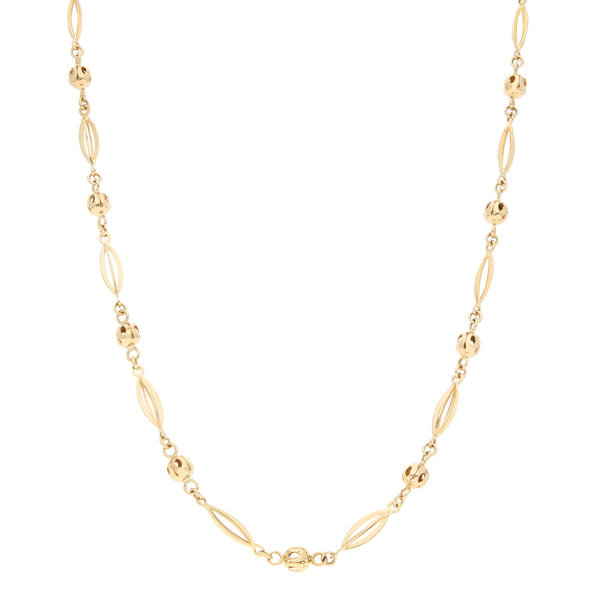 Collar eslabón articulado con aplicaciones en oro amarillo 14 kilates.