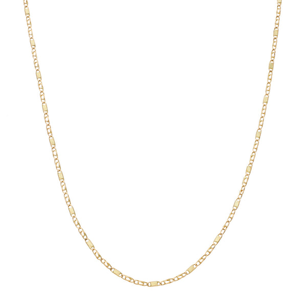 Collar eslabón combinado en oro amarillo 14 kilates.