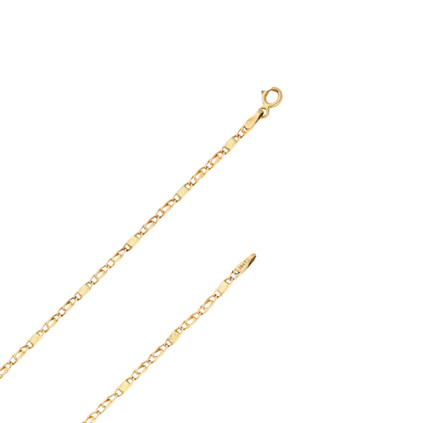 Collar eslabón combinado en oro amarillo 14 kilates.