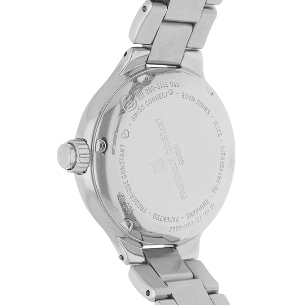 Reloj Frederique Constant para dama en acero anoxidable.