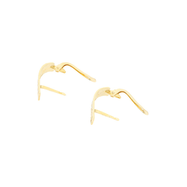 Aretes labrados motivo grecas en oro amarillo 14 kilates.