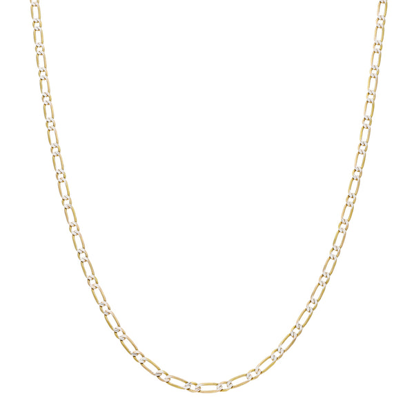 Collar eslabón combinado platinado en oro dos tonos 14 kilates.