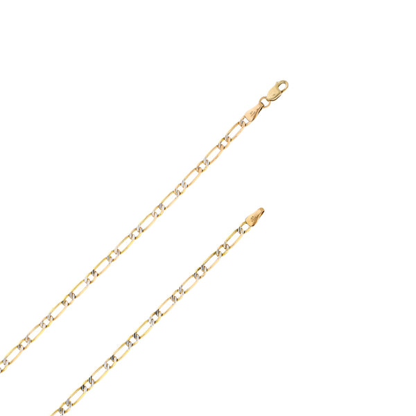 Collar eslabón combinado platinado en oro dos tonos 14 kilates.