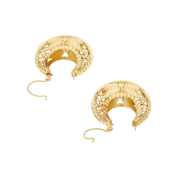 Arracadas caladas en oro amarillo 14 kilates.