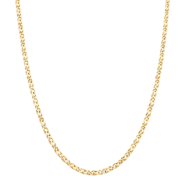 Collar eslabón nudo egipcio en oro amarillo 14 kilates.