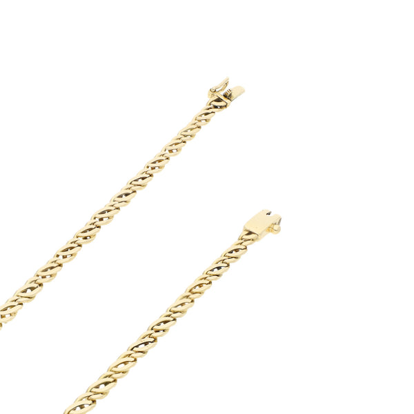 Collar eslabón nudo egipcio en oro amarillo 14 kilates.