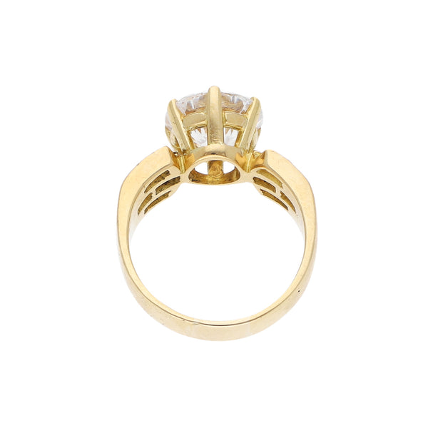 Anillo de compromiso con sintéticos en oro amarillo 18 kilates.