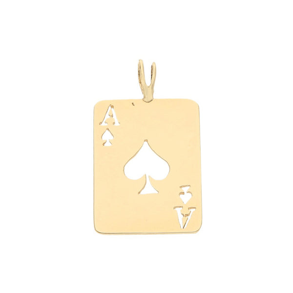 Dije calado motivo baraja en oro amarillo 14 kilates.