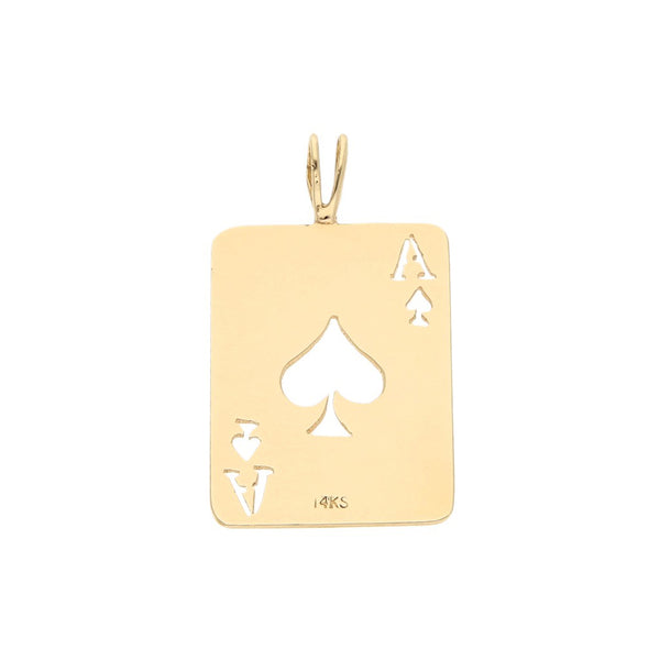 Dije calado motivo baraja en oro amarillo 14 kilates.