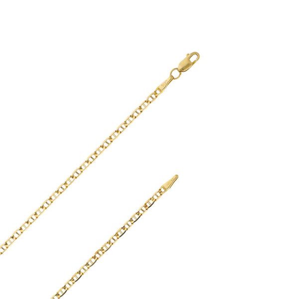 Collar eslabón nudo marino y cruz diseño especial con diamante en oro amarillo 14 kilates.