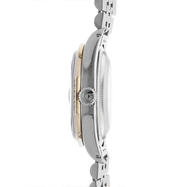 Reloj Rolex para caballero modelo Oyster Perpetual DateJust bisel en oro blanco 18 kilates.