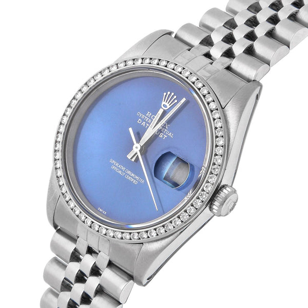 Reloj Rolex para caballero modelo Oyster Perpetual DateJust bisel en oro blanco 18 kilates.