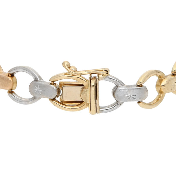 Pulsera eslabón articulado en oro amarillo 14 kilates.