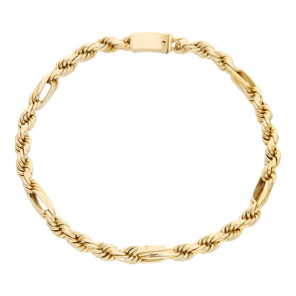 Pulsera eslabón combinado en oro amarillo 14 kilates.
