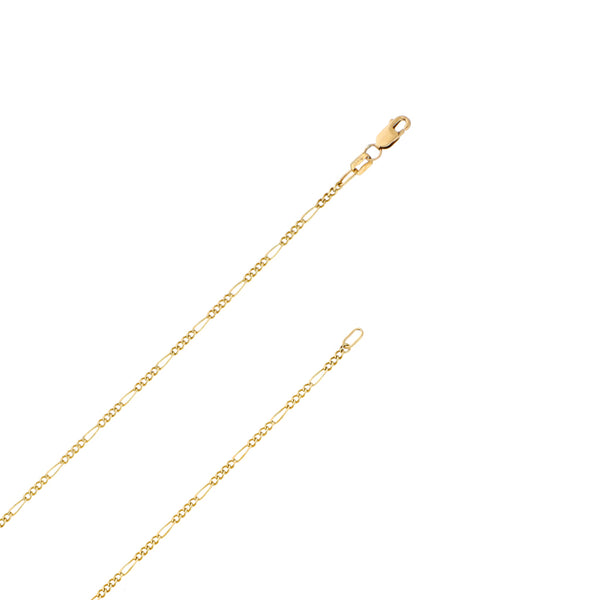 Collar de cuatro eslabones por uno y dije labrado con sintético motivo pantera en oro amarillo 14 kilates.