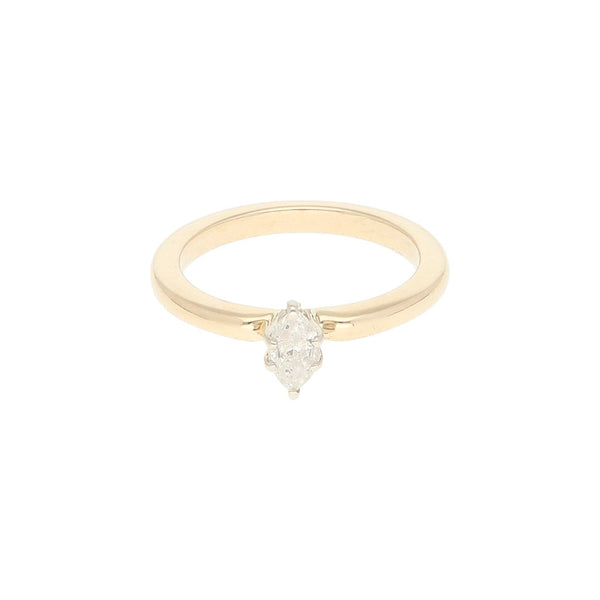 Anillo de compromiso con diamante en oro amarillo 12 kilates.