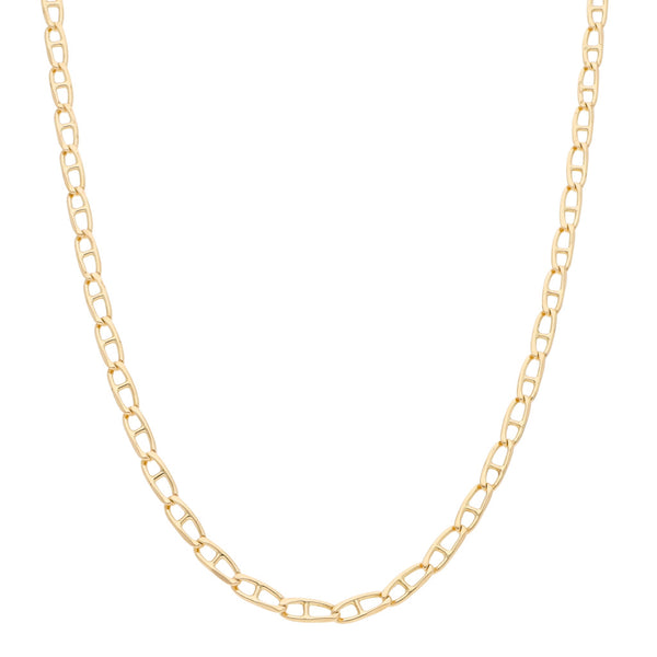 Collar eslabón nudo marino en oro amarillo 14 kilates.