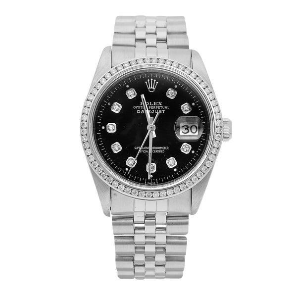 Reloj Rolex para caballero/unisex modelo Oyster Perpetual DateJust bisel en oro blanco 18 kilates.
