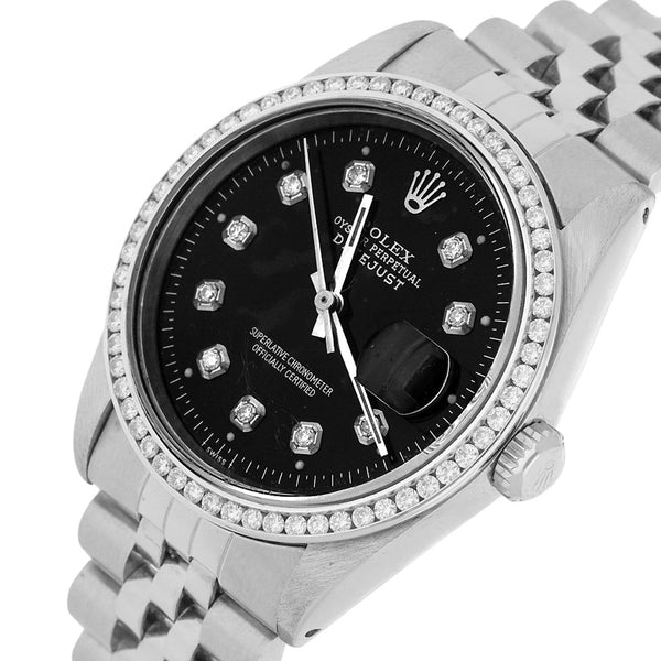 Reloj Rolex para caballero/unisex modelo Oyster Perpetual DateJust bisel en oro blanco 18 kilates.