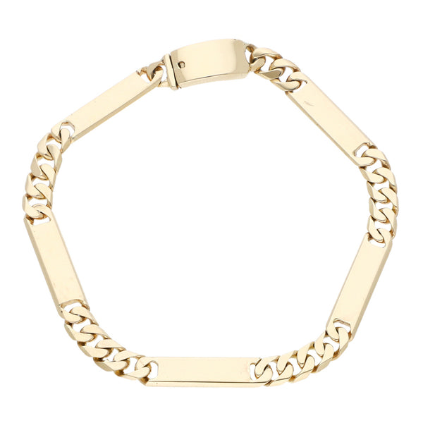 Pulsera eslabón combinado en oro amarillo 14 kilates.