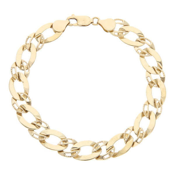 Pulsera eslabón combinado en oro amarillo 14 kilates.