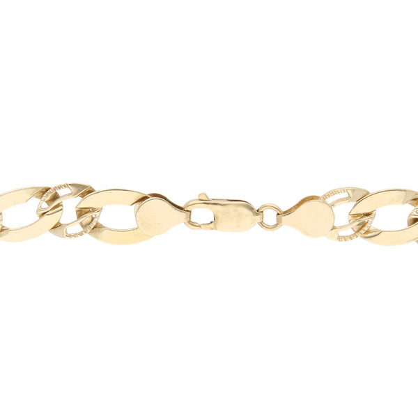 Pulsera eslabón combinado en oro amarillo 14 kilates.