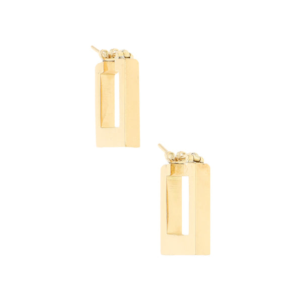 Arracadas estilizadas en oro amarillo 18 kilates.