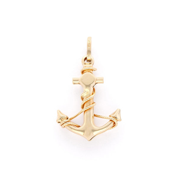 Dije diseño especial motivo ancla en oro amarillo 14 kilates.