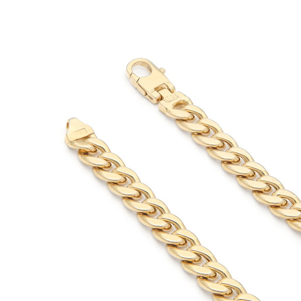 Pulsera eslabón barbado en oro amarillo 14 kilates.