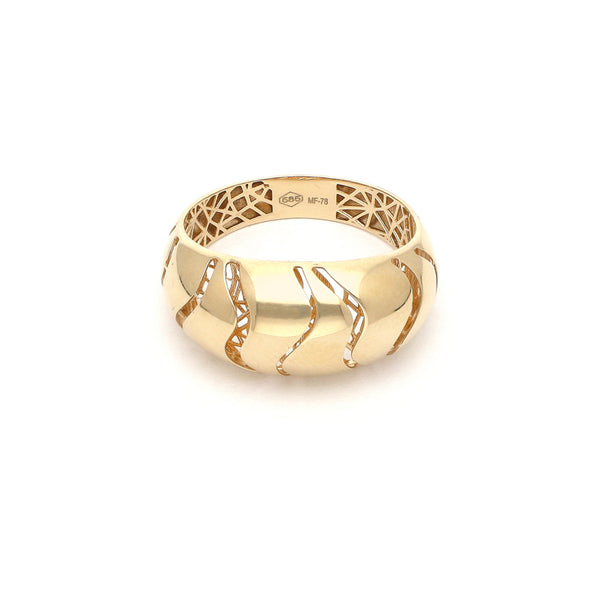 Anillo calado en oro amarillo 14 kilates.