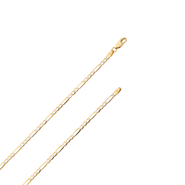 Collar de tres eslabones por uno platinado y cruz articulada en oro amarillo 14 kilates.