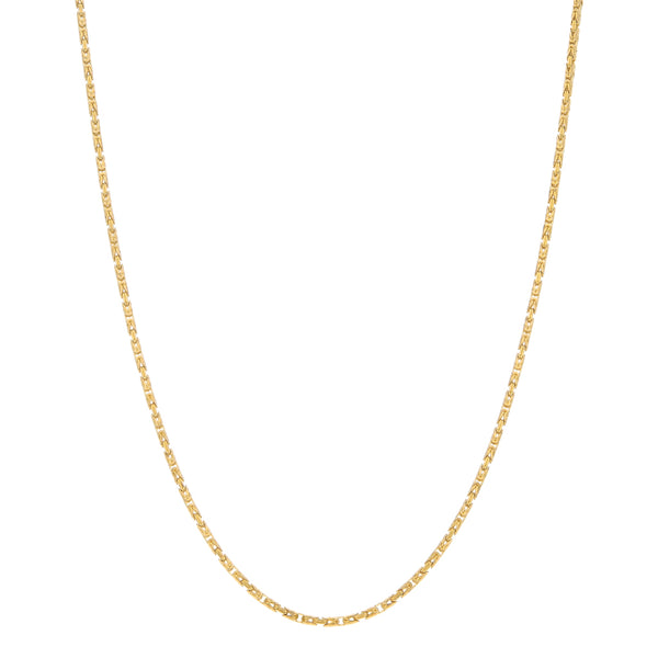 Collar eslabón tejido en oro amarillo 14 kilates.