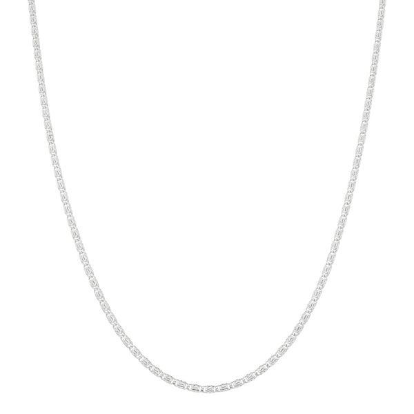Collar eslabón nudo marino en oro blanco 14 kilates.