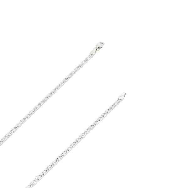 Collar eslabón nudo marino en oro blanco 14 kilates.