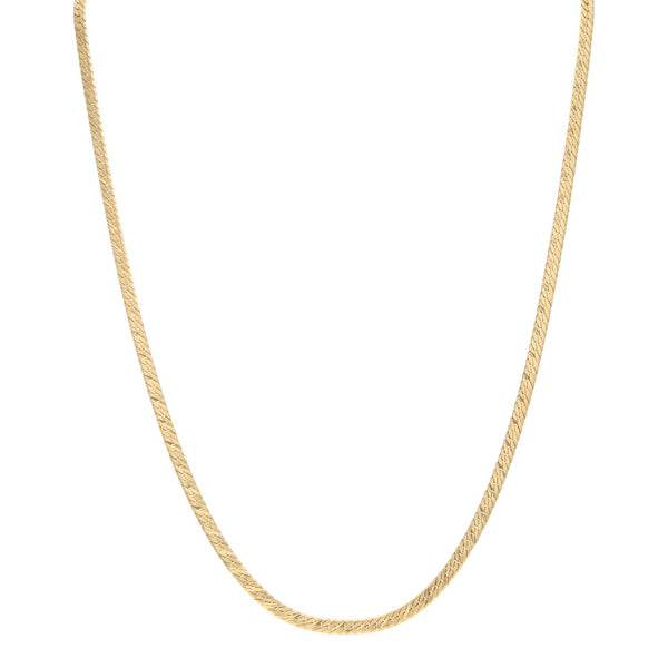 Collar eslabón planchado en oro amarillo 14 kilates.
