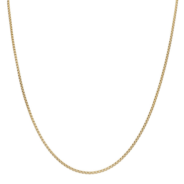 Collar eslabón cuadrado cruzado en oro amarillo 14 kilates.