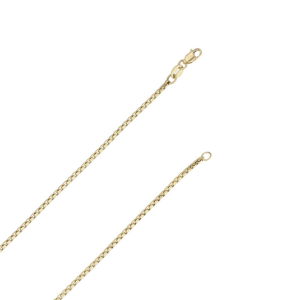 Collar eslabón cuadrado cruzado en oro amarillo 14 kilates.