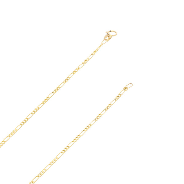 Collar de tres eslabones por uno en oro amarillo 14 kilates.